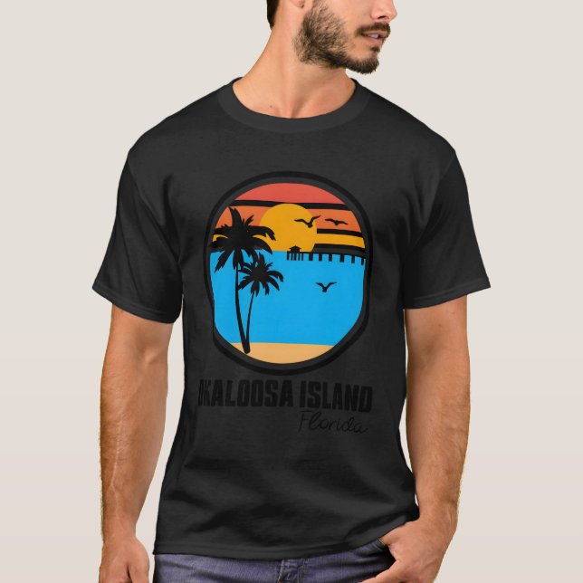 Okaloosa Island Florida Sunset Ocean Handflatan Tr T Shirt (Framsida)