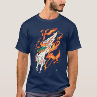 Okami Amaterasu Solgud Varghe Storvåg Videospel T Shirt