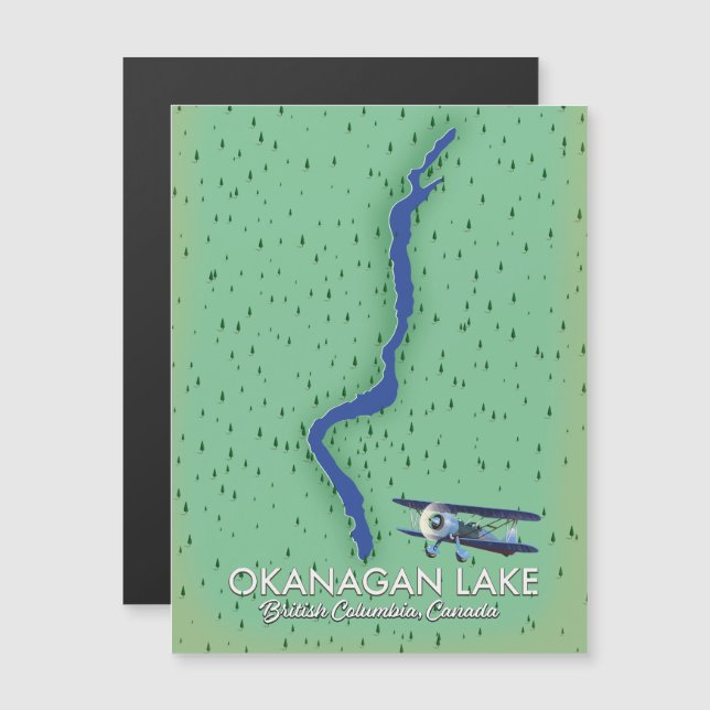 Okanagan Lake British Columbia Kanada karta (Fram/baksida)