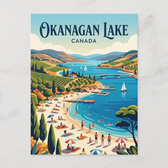 Okanagan Lake Kanada Vykort (Framsida)