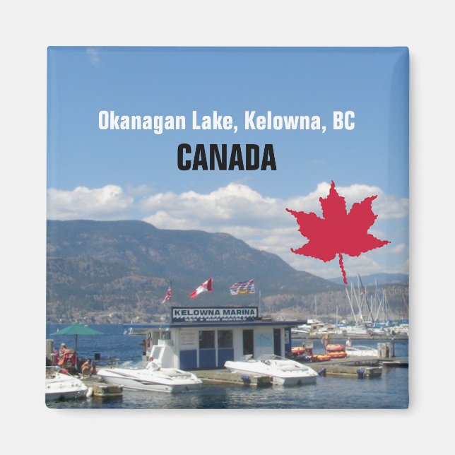 Okanagan Sjö, Kelowna, BC Kanada Magnet (Framsidan)