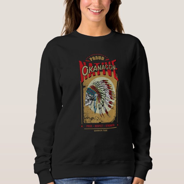 Okanagon Native American Indian Warrior Tribe Prou T Shirt (Framsida)