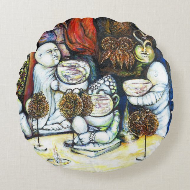 Okänd av utmaning rund kudde (Framsidan)