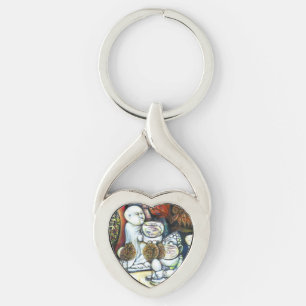 Okänd av utmaning twisted heart silverfärgad nyckelring