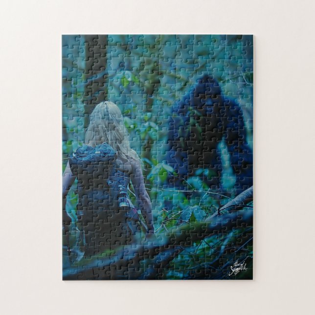 Okänd: Bigfoot möter Jigszle Puzzle Pussel (Vertikal)