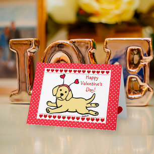 Okänd Gult Labrador Puppy Valentine Helgkort