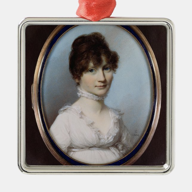 Okänd kvinna julgransprydnad metall (Framsidan)