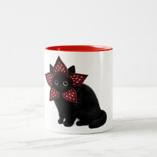 Okänd monster svart katt Mörk fantasy katt konst Två-Tonad Mugg