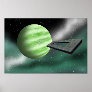 Okänd struktur på väg mot en planet. poster