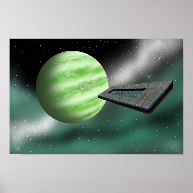 Okänd struktur på väg mot en planet. poster (Framsidan)