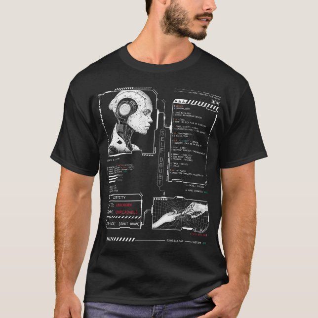 Okänd - Teknobrutalist Streetwear Design T Shirt (Framsida)