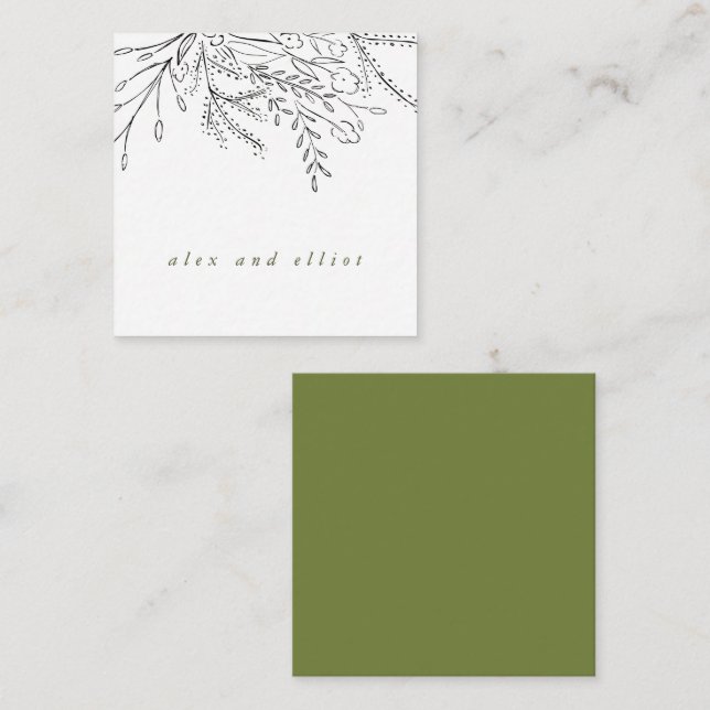 Ökande Bouquet Bröllop Anteckningskort (Fram/baksida)