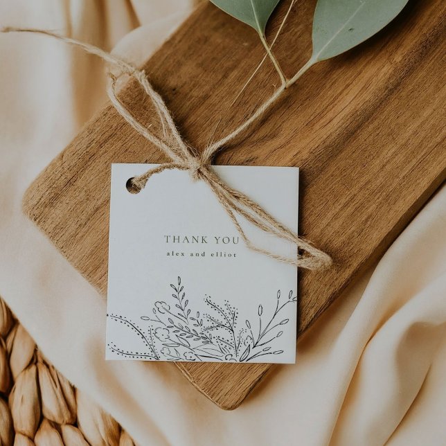 Ökande Bouquet Bröllop Gåvor Etiketter (Overflowing Floral Bouquet Wedding Favor Tags)