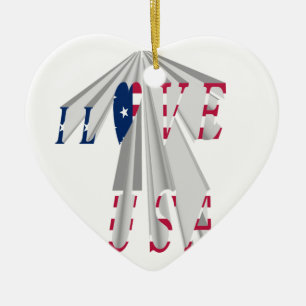 Ökande patriotism: I Kärlek USA: s perspektiv Art Julgransprydnad Keramik