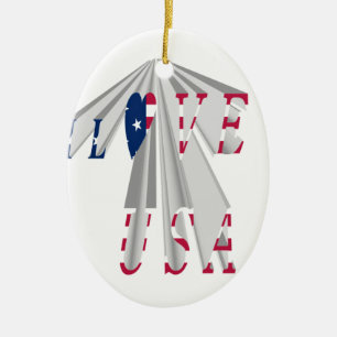 Ökande patriotism: I Kärlek USA: s perspektiv Art Julgransprydnad Keramik