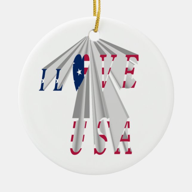 Ökande patriotism: I Kärlek USA: s perspektiv Art Julgransprydnad Keramik (Framsidan)