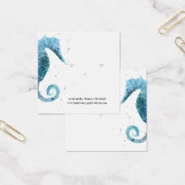 Ökande Visning | Cute Blue Sea Horse Fyrkantigt Visitkort