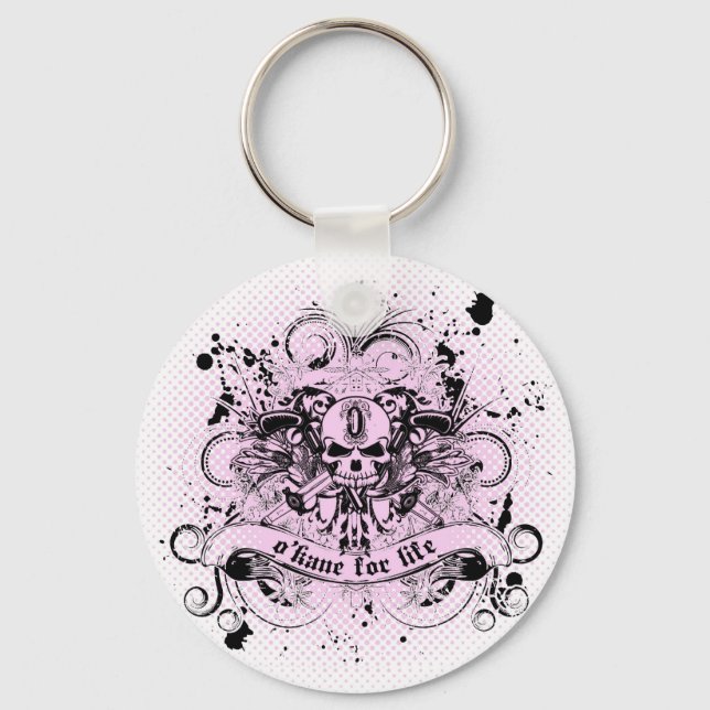 O'Kane for Life Keychain (Rosa & Black) Nyckelring (Framsida)