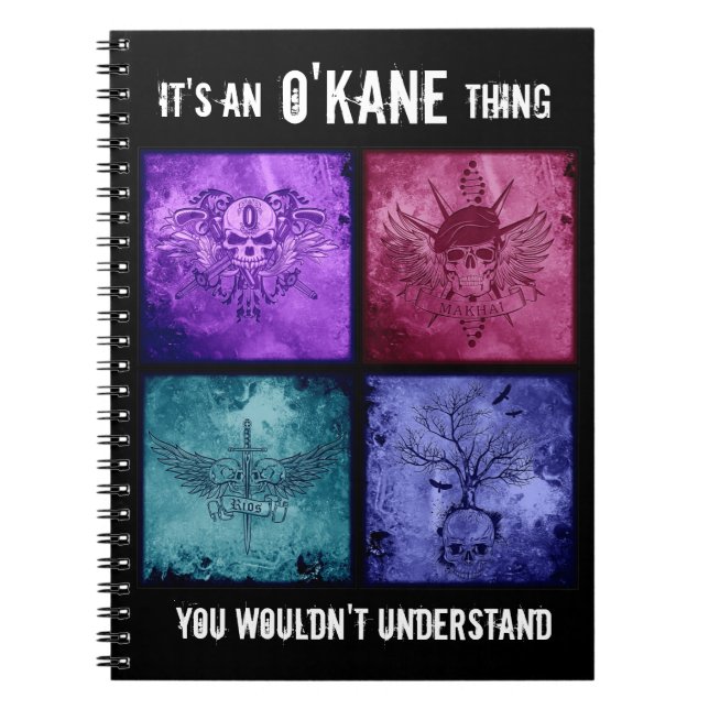 O'Kane sakanteckningsbok - all logotyper Anteckningsbok Med Spiral (Framsidan)