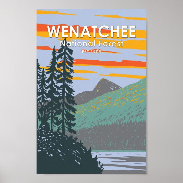 Okanogan Wenatchee National Forest Washington Poster (Framsidan)