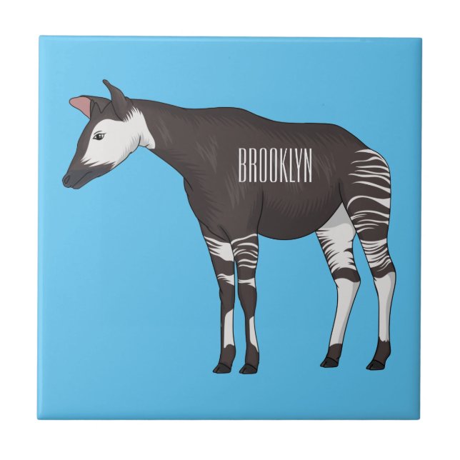 Okapi cartoon illustration  kakelplatta (Framsidan)