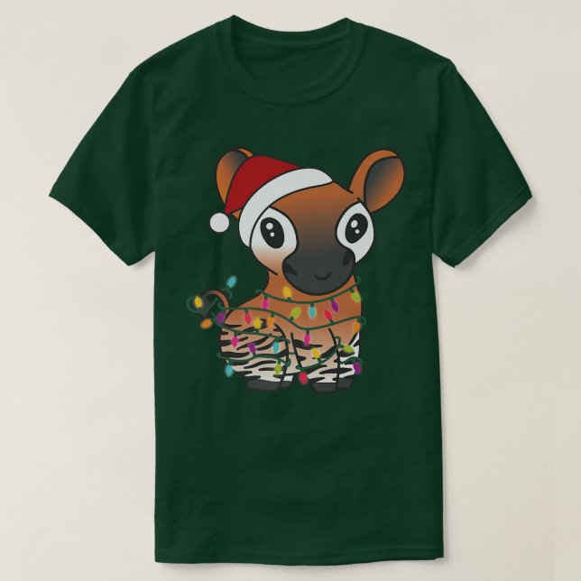 Okapi Christmas Christmas Animal Fairy Lights With T Shirt (Design framsida)