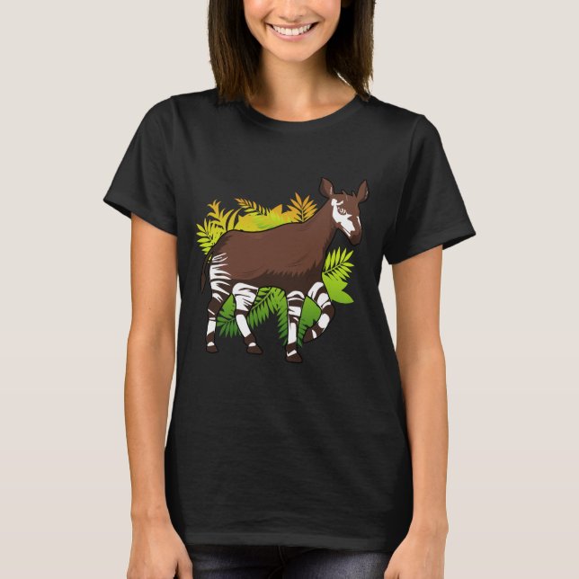 Okapi Cute Forest Giraffe Afrika Animal Safari T Shirt (Framsida)