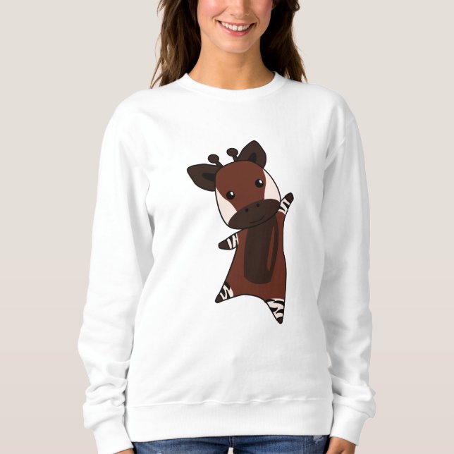 Okapi Cute Forest Giraffe Zebra Giraffes Animal T Shirt (Framsida)