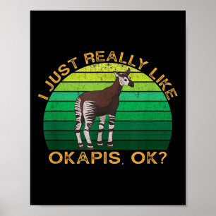Okapi-funny animalisk offert med Vintagens utformn Poster