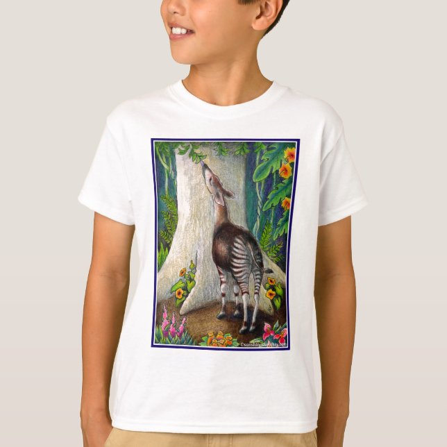 Okapi i rainforesten tee (Framsida)
