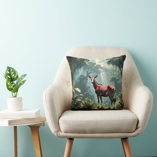 Okapi i regnskogen (Zebra Giraffe) Kudde (Stol)