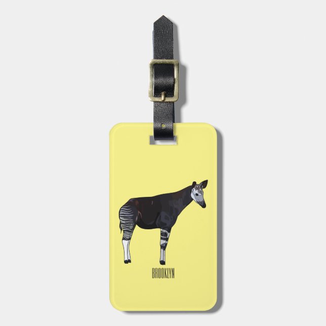 Okapi-illustration av tecknad bagagebricka (Vertikal Framsida)
