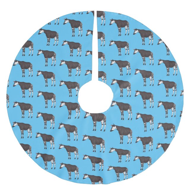 Okapi-illustration av tecknad julgransmatta borstad polyester (Framsidan)