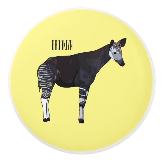 Okapi-illustration av tecknad knopp (Framsidan)