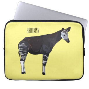 Okapi-illustration av tecknad laptop fodral