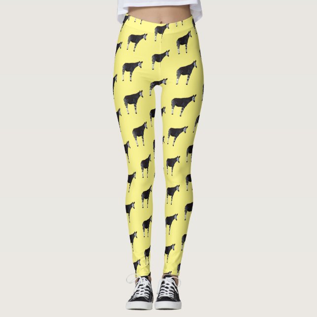 Okapi-illustration av tecknad leggings (Framsida)