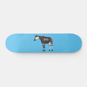 Okapi-illustration av tecknad mini skateboard bräda 18,5 cm