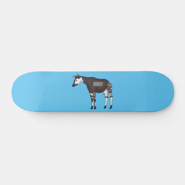 Okapi-illustration av tecknad mini skateboard bräda 18,5 cm (Horz)