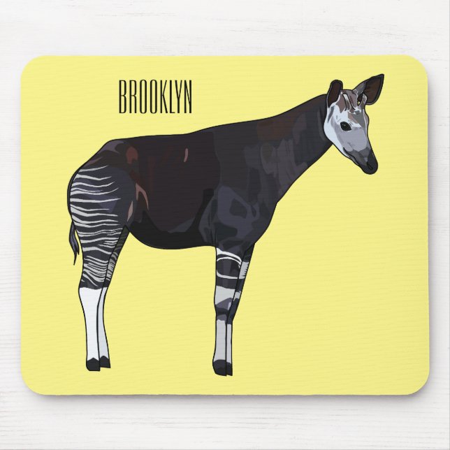 Okapi-illustration av tecknad musmatta (Framsidan)