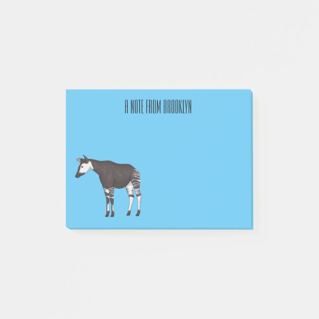Okapi-illustration av tecknad post-it block (Framsida)