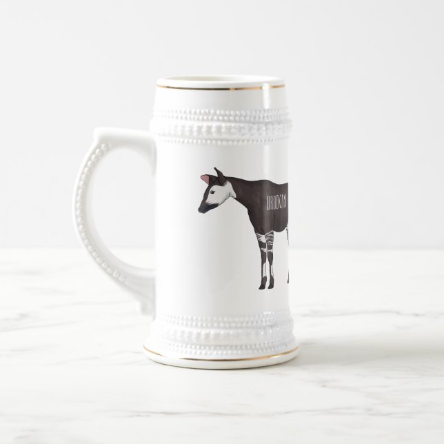 Okapi-illustration av tecknad sejdel (Vänster)