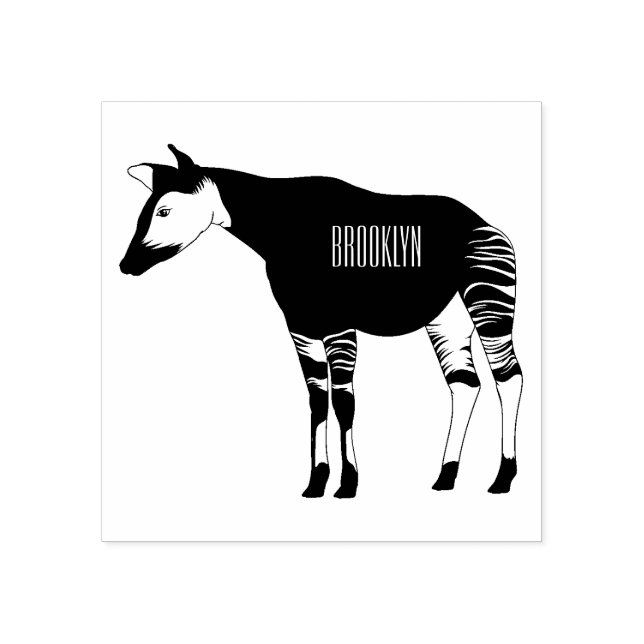 Okapi-illustration av tecknad stämpel (Tryck)
