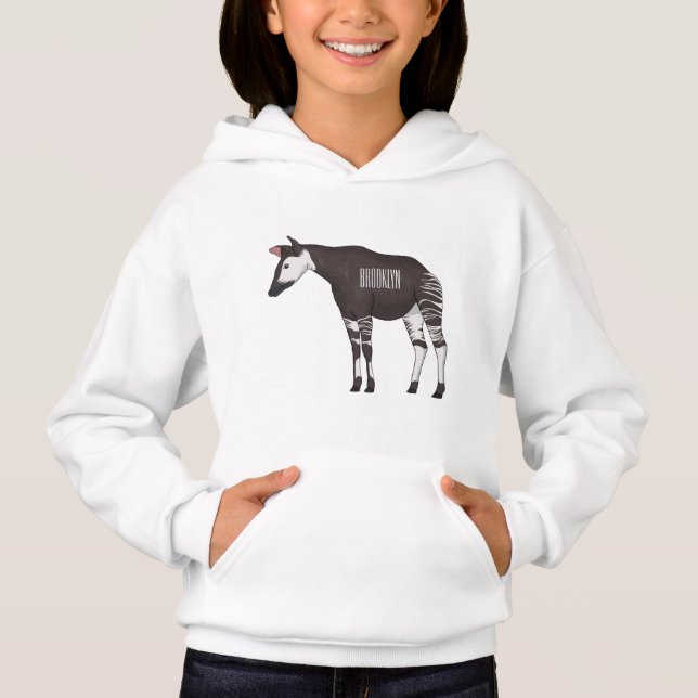 Okapi-illustration av tecknad t shirt (Framsida)