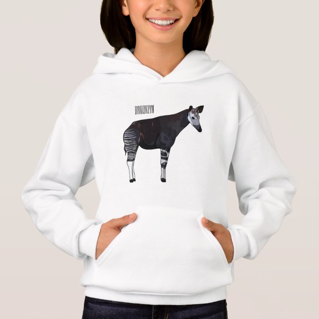 Okapi-illustration av tecknad t shirt (Framsida)