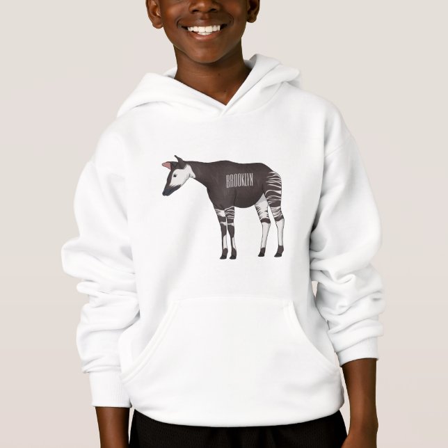 Okapi-illustration av tecknad t shirt (Framsida)