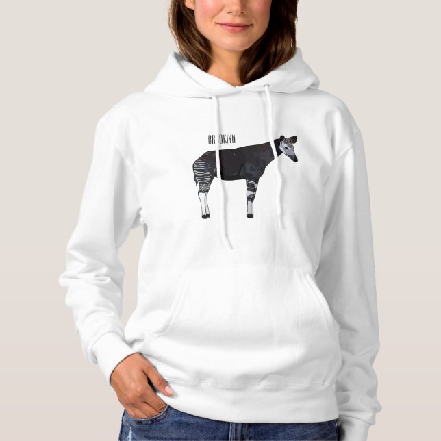 Okapi-illustration av tecknad t shirt (Framsida)