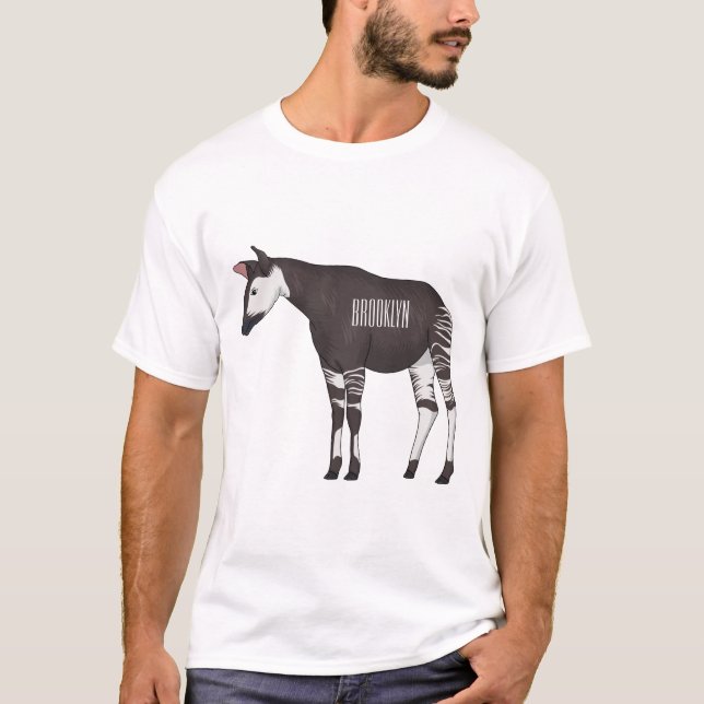Okapi-illustration av tecknad t shirt (Framsida)