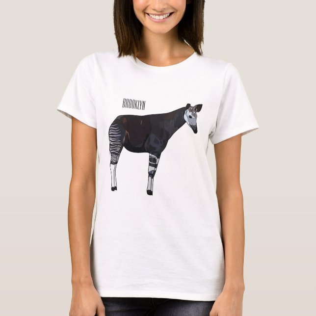 Okapi-illustration av tecknad t shirt (Framsida)
