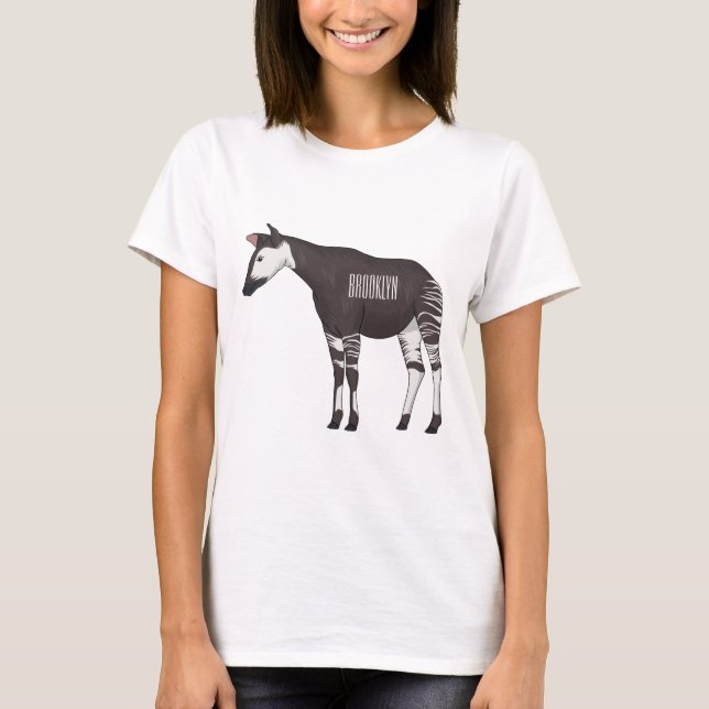 Okapi-illustration av tecknad t shirt (Framsida)