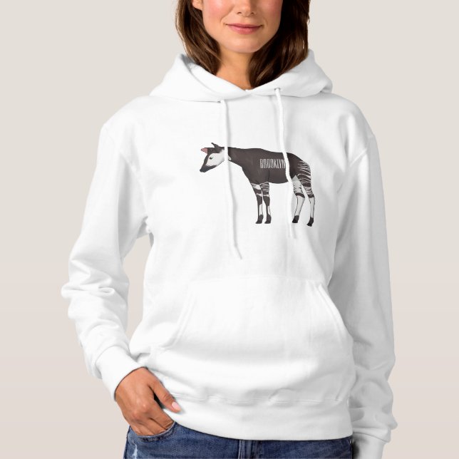 Okapi-illustration av tecknad t shirt (Framsida)
